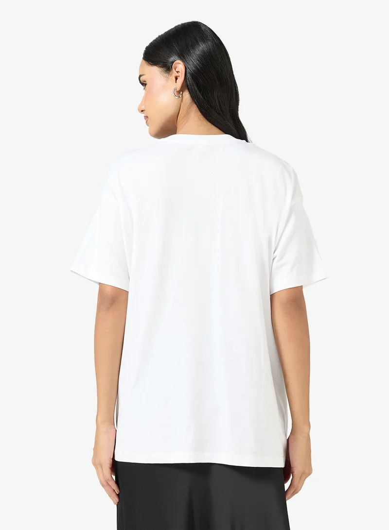 اونلي تيشيرت بياقة دائرية مطبوع